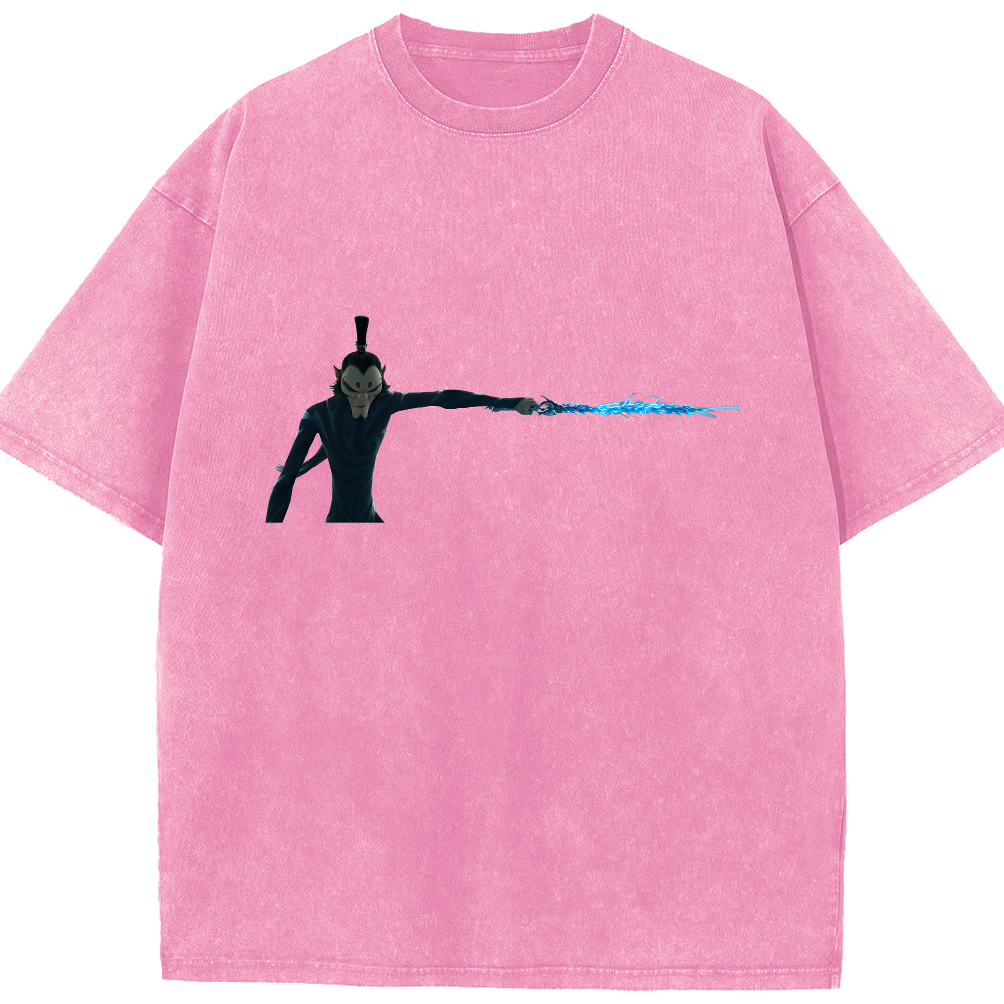 （画像用） Ne Zha 2 ナタ 魔童の大暴れ 綿100% ヴィンテージ風 半袖Tシャツ（フロントプリント）